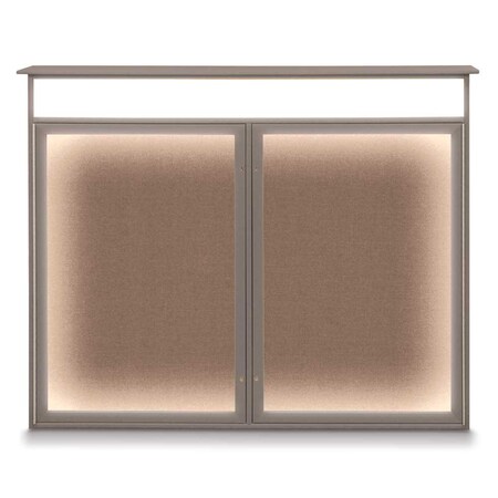 United Visual Products Open Faced Traditional Rounded Corkboard UV645ARC-BRONZE-DRKSPR